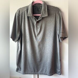 Men’s grey strip performance polo